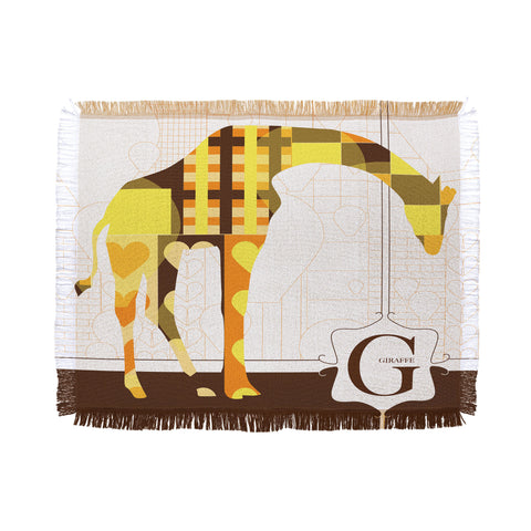 Jennifer Hill Geo Giraffe Throw Blanket