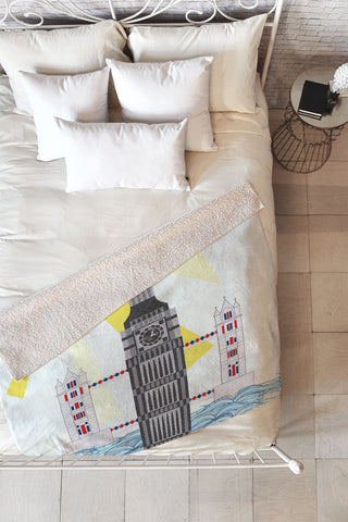 Jennifer Hill London Big Ben Fleece Throw Blanket