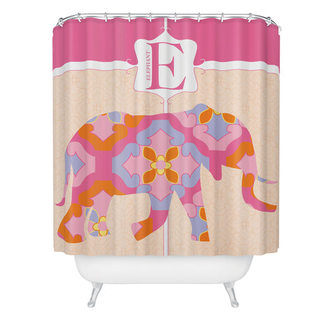 Jennifer Hill Miss Elephant Shower Curtain