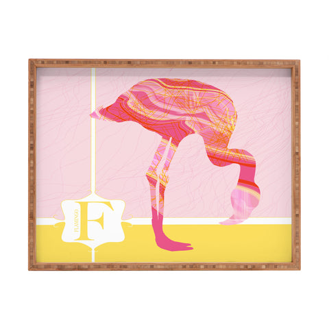 Jennifer Hill Miss Flamingo Rectangular Tray