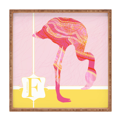 Jennifer Hill Miss Flamingo Square Tray
