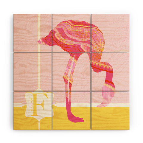 Jennifer Hill Miss Flamingo Wood Wall Mural
