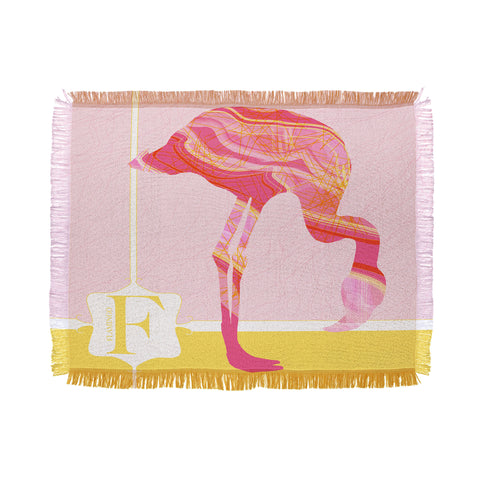Jennifer Hill Miss Flamingo Throw Blanket