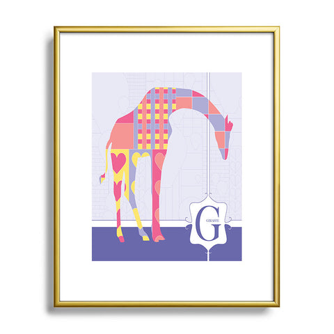 Jennifer Hill Miss Giraffe Metal Framed Art Print