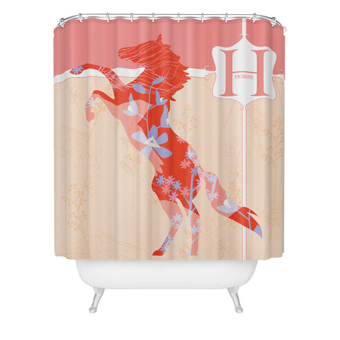Jennifer Hill Miss Horse Shower Curtain