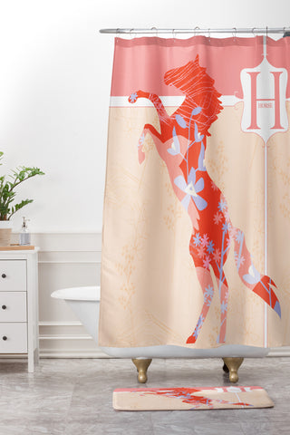 Jennifer Hill Miss Horse Shower Curtain And Mat