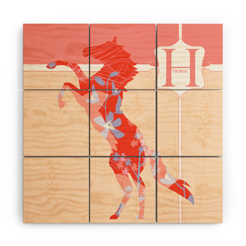 Jennifer Hill Miss Horse Wood Wall Mural