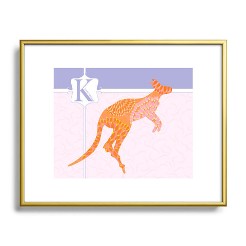 Jennifer Hill Miss Kangaroo Metal Framed Art Print