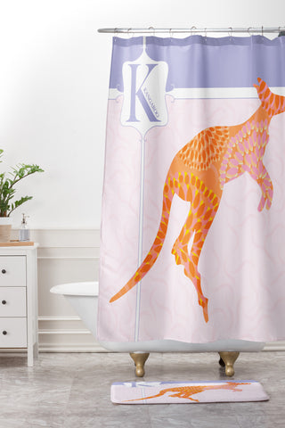 Jennifer Hill Miss Kangaroo Shower Curtain And Mat