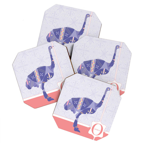 Jennifer Hill Miss Ostrich Coaster Set