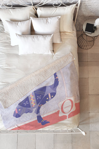 Jennifer Hill Miss Ostrich Fleece Throw Blanket