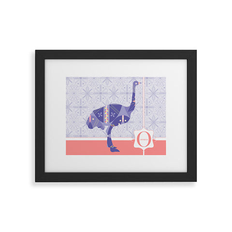 Jennifer Hill Miss Ostrich Framed Art Print