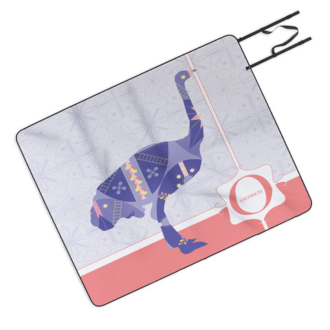 Jennifer Hill Miss Ostrich Picnic Blanket