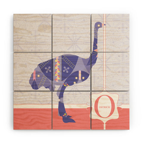 Jennifer Hill Miss Ostrich Wood Wall Mural