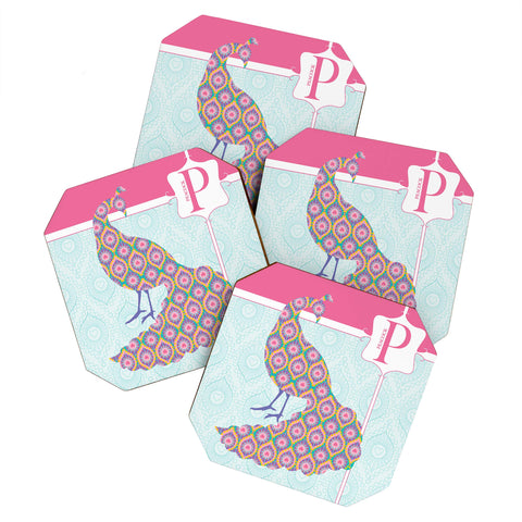 Jennifer Hill Miss Peacock Coaster Set