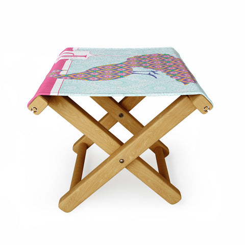 Jennifer Hill Miss Peacock Folding Stool