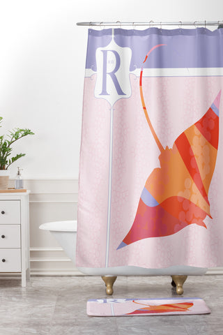 Jennifer Hill Miss Ray Shower Curtain And Mat