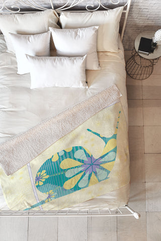 Jennifer Hill Miss Snail Fleece Throw Blanket