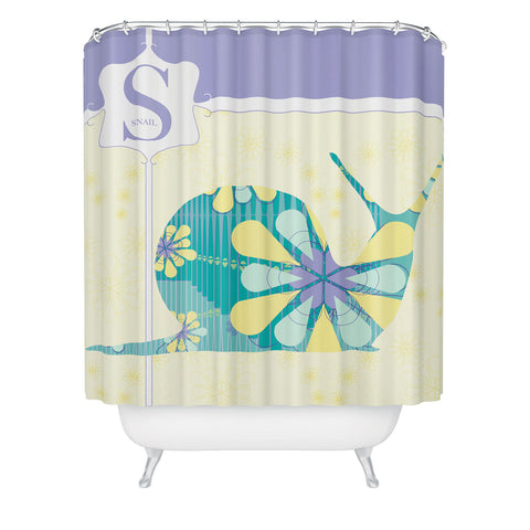 Jennifer Hill Miss Snail Shower Curtain