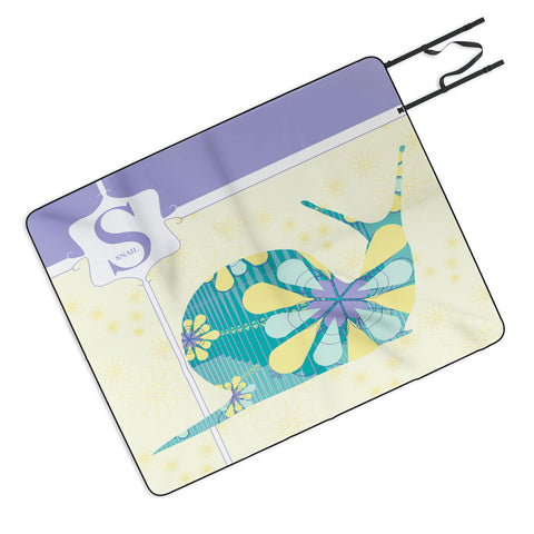 Jennifer Hill Miss Snail Picnic Blanket