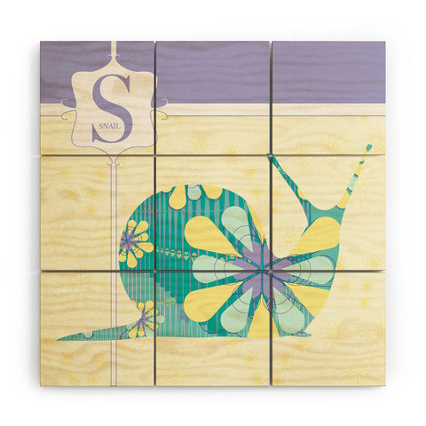 Jennifer Hill Miss Snail Wood Wall Mural