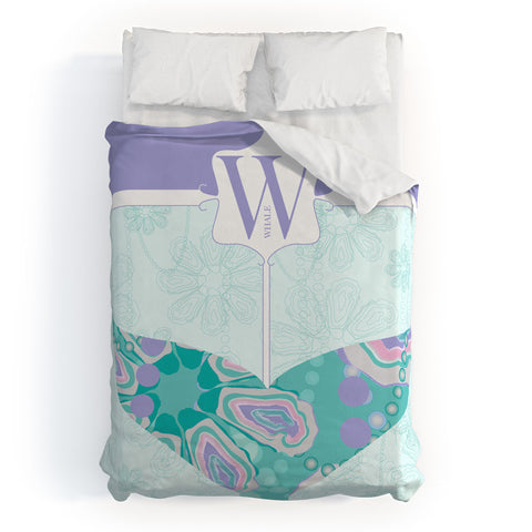 Jennifer Hill Miss Whale Duvet Cover