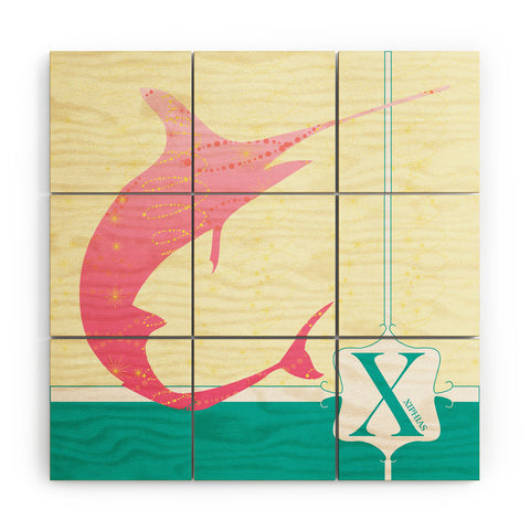 Jennifer Hill Miss Xiphias Wood Wall Mural