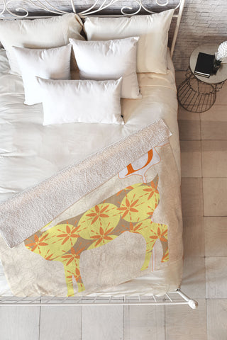 Jennifer Hill Mister Deer Fleece Throw Blanket