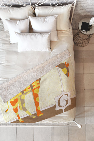 Jennifer Hill Mister Giraffe Fleece Throw Blanket