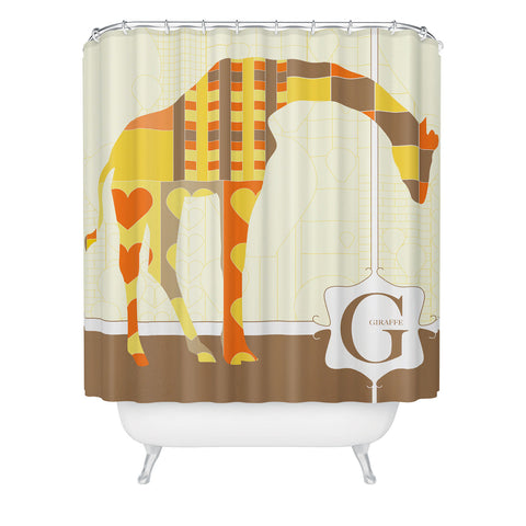 Jennifer Hill Mister Giraffe Shower Curtain