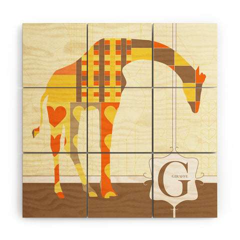 Jennifer Hill Mister Giraffe Wood Wall Mural