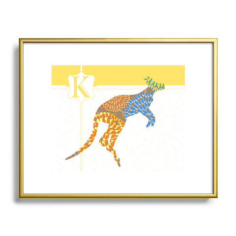 Jennifer Hill Mister Kangaroo Metal Framed Art Print