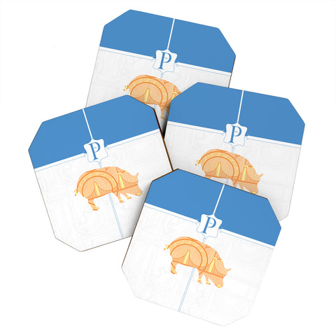 Jennifer Hill Mister Pig Coaster Set