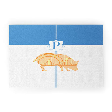 Jennifer Hill Mister Pig Welcome Mat
