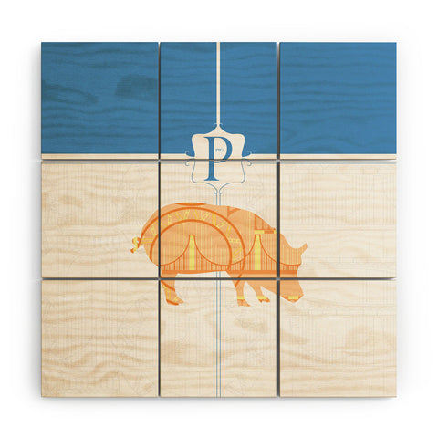 Jennifer Hill Mister Pig Wood Wall Mural