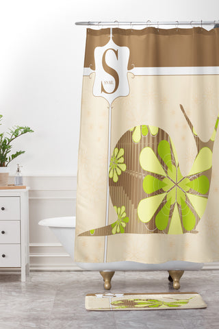 Jennifer Hill Mister Snail Shower Curtain And Mat