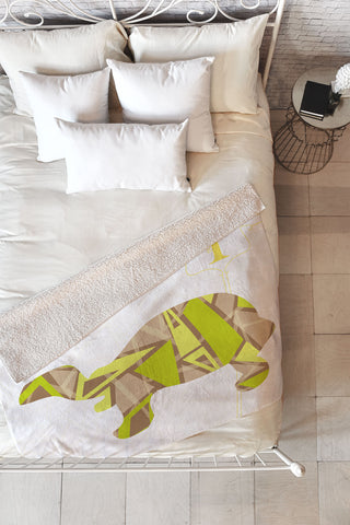 Jennifer Hill Mister Tortoise Fleece Throw Blanket