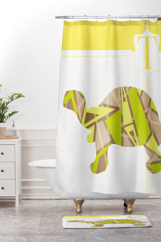 Jennifer Hill Mister Tortoise Shower Curtain And Mat