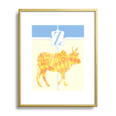 Jennifer Hill Mister Zebu Metal Framed Art Print