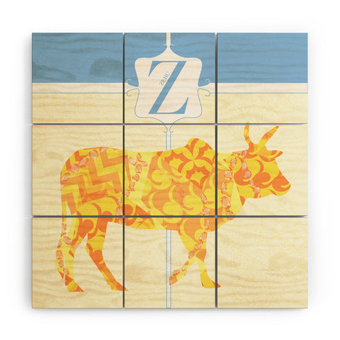 Jennifer Hill Mister Zebu Wood Wall Mural