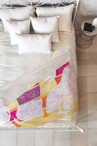 Jennifer Hill Moroccan Camel Fleece Throw Blanket