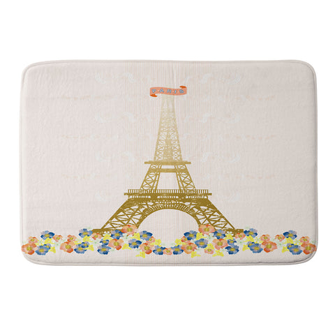 Jennifer Hill Paris Eiffel Tower Memory Foam Bath Mat