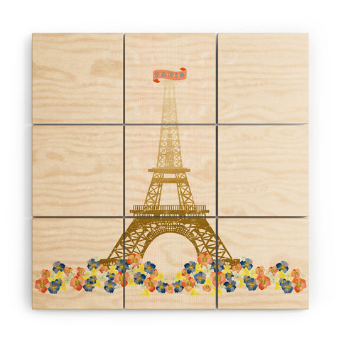 Jennifer Hill Paris Eiffel Tower Wood Wall Mural