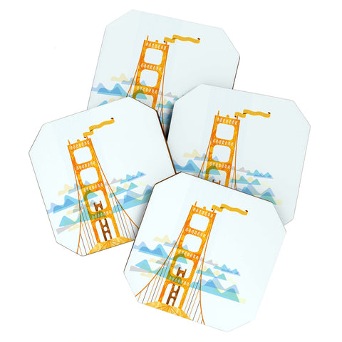 Jennifer Hill San Francisco Golden Gate Coaster Set