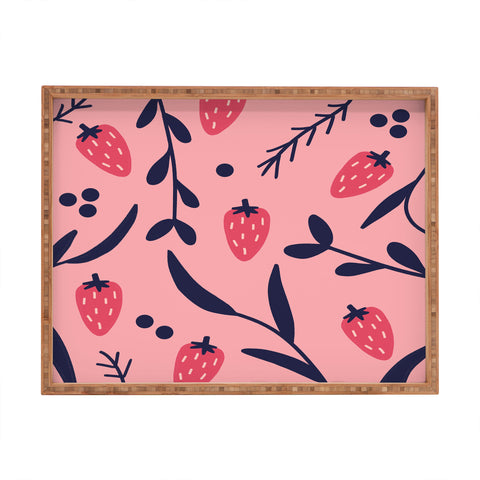Jenny Chang-Rodriguez Strawberries I Rectangular Tray