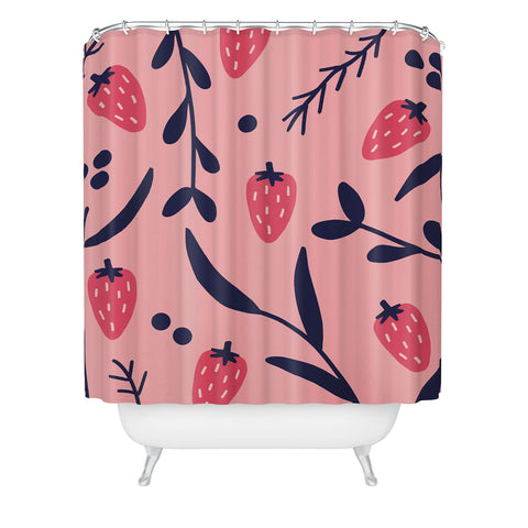 Jenny Chang-Rodriguez Strawberries I Shower Curtain