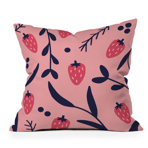 Jenny Chang-Rodriguez Strawberries I Throw Pillow