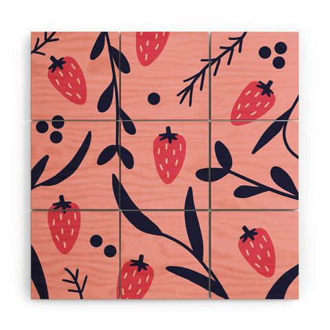 Jenny Chang-Rodriguez Strawberries I Wood Wall Mural