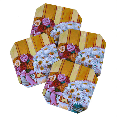 Jenny Grumbles Daisies and Roses Coaster Set