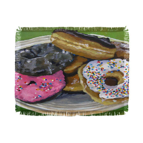 Jenny Grumbles Donuts Throw Blanket